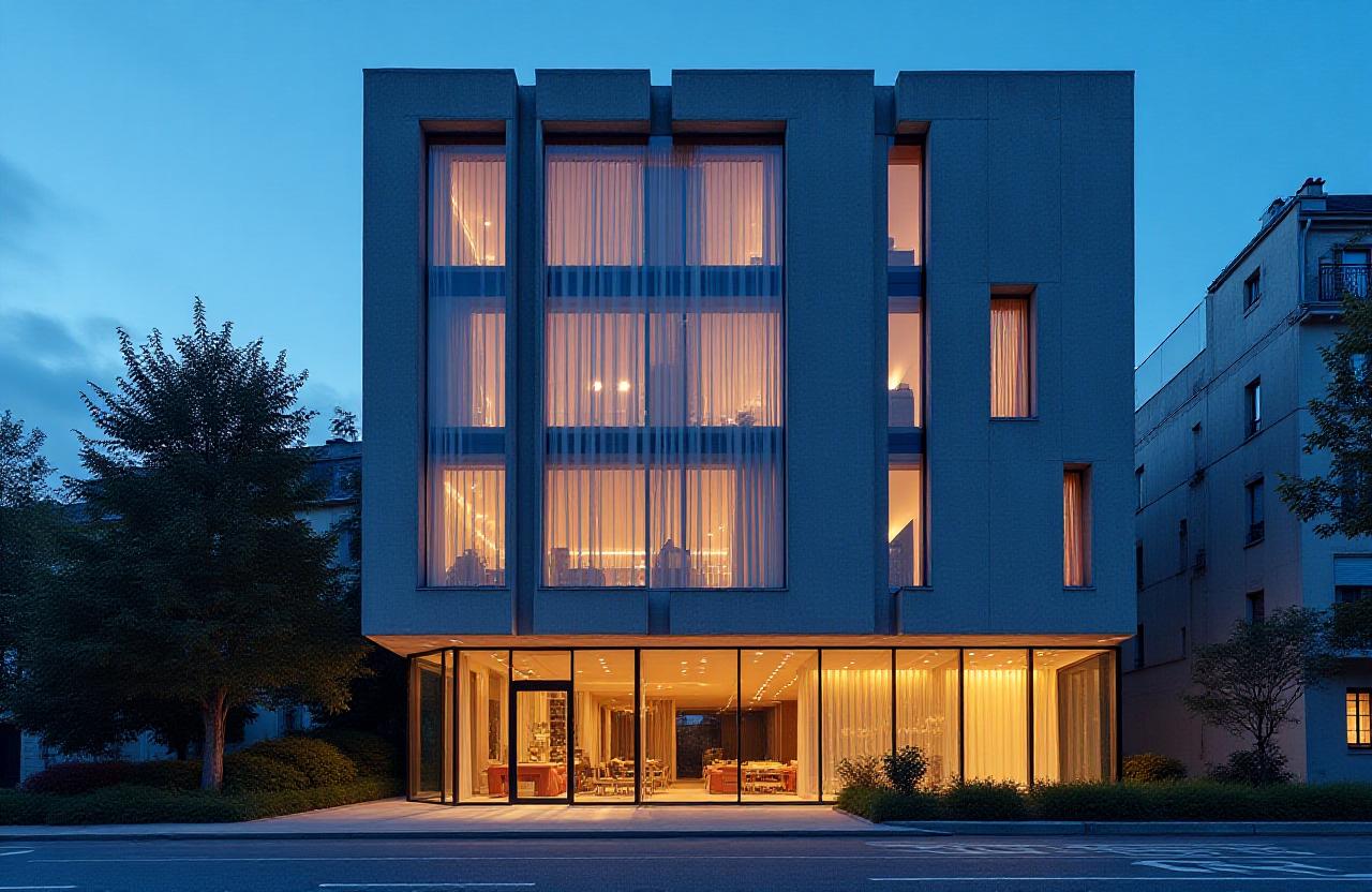 Architecture brutaliste de l'hôtel Axiom Hotel